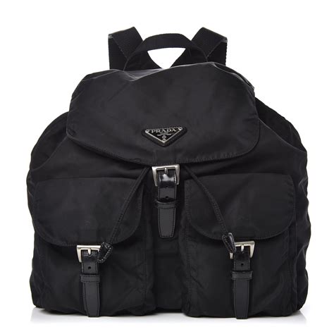 prada black back pack|Prada nylon backpack medium.